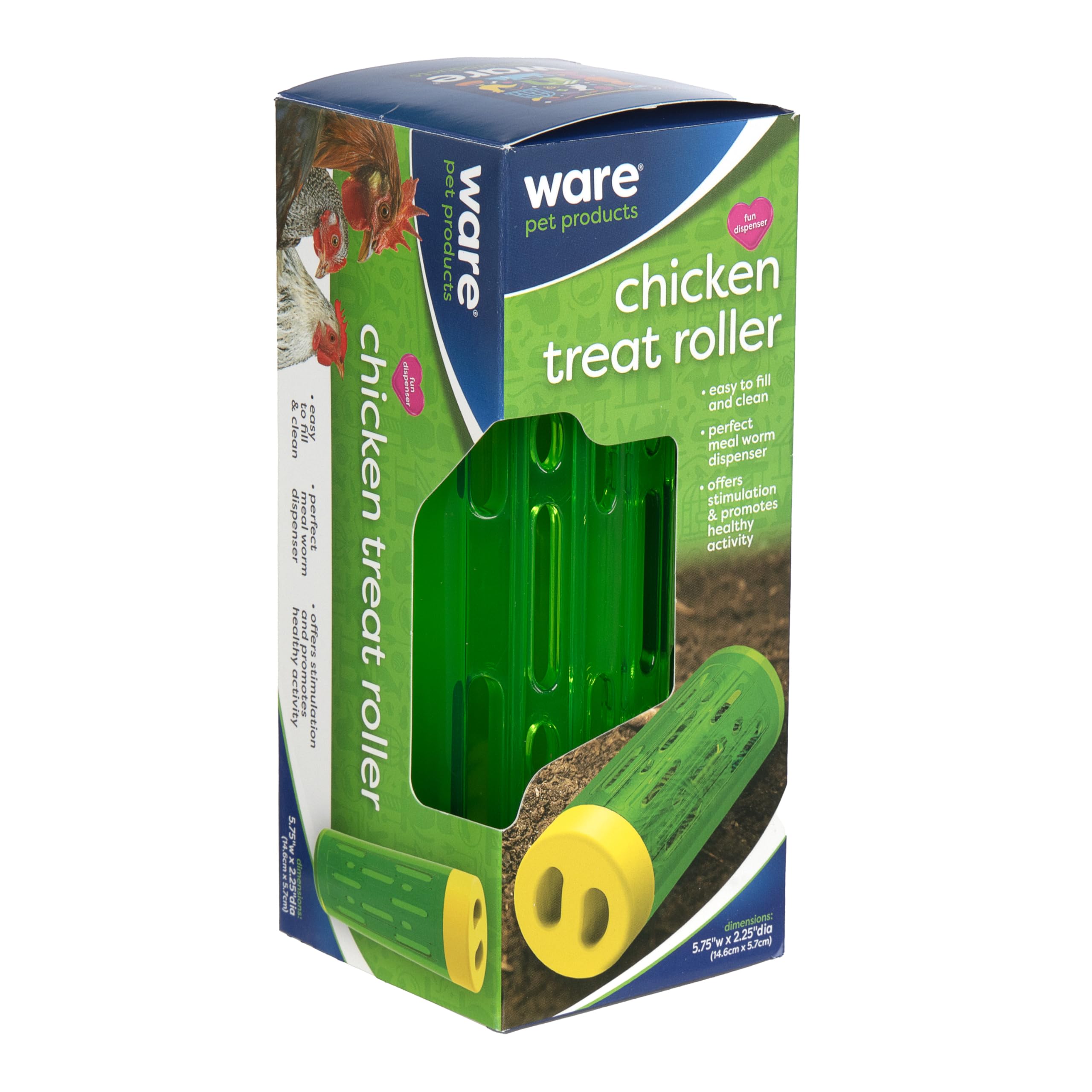 Rouleau-stimulation pour poulets Ware Manufacturing encourage l’exploration.