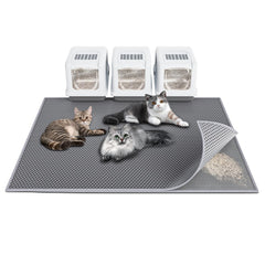 Tapis Litiere Chat Waretary 47x36 gris, capture efficacement les grains.