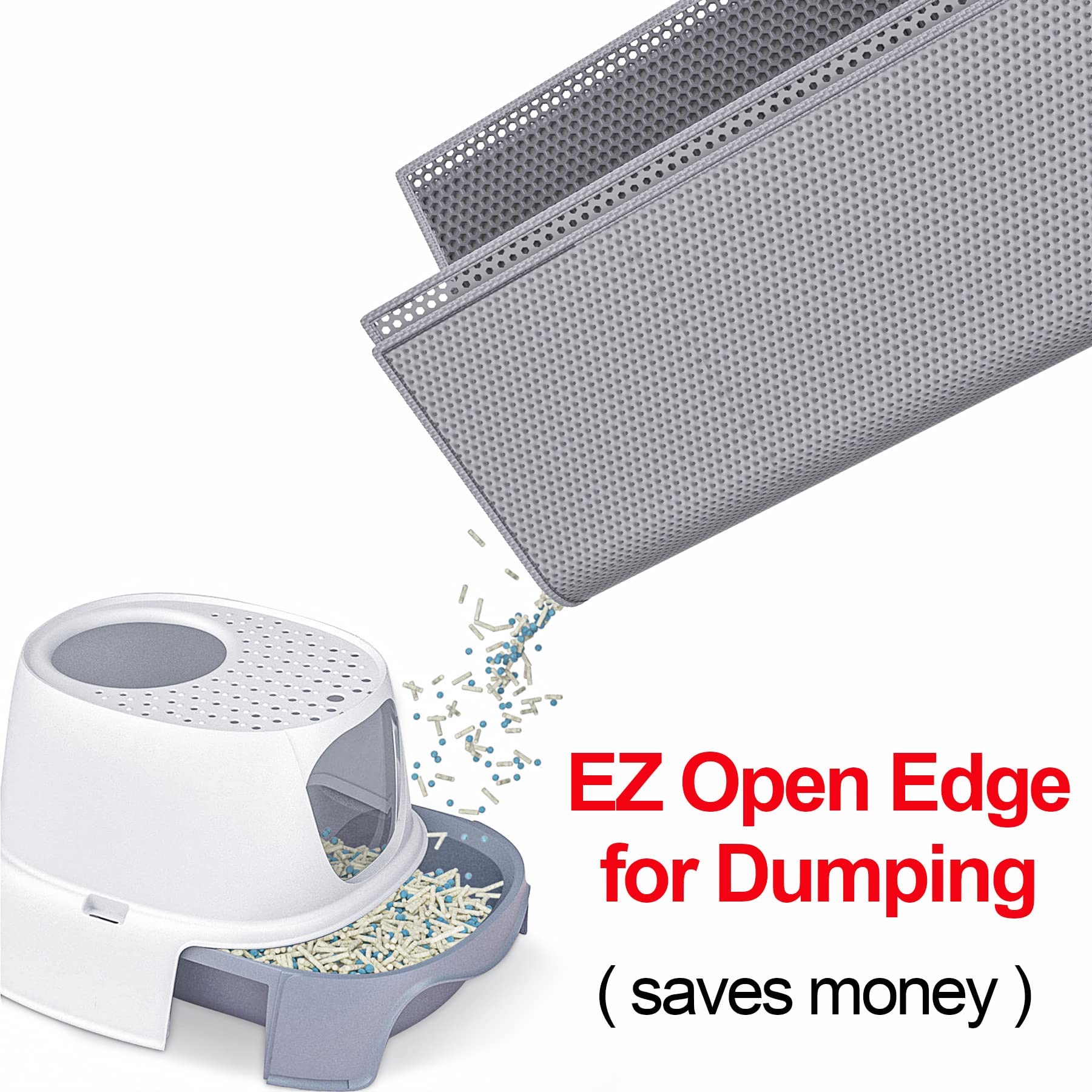 Tapis-litiere-dos-imperméable-gris: empêche les liquides de s'infiltrer.