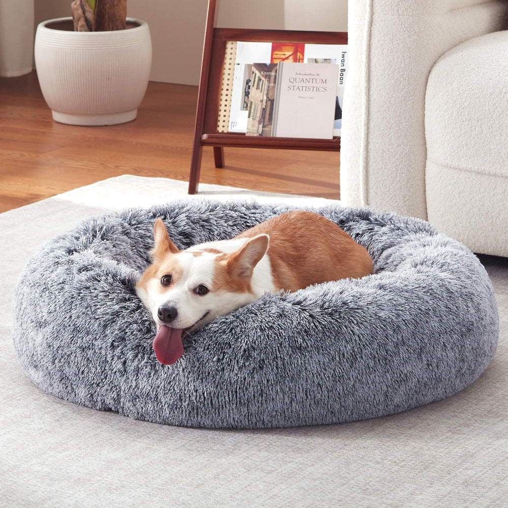 Warmrest Donut lit chien gris, confort enveloppant et design rond