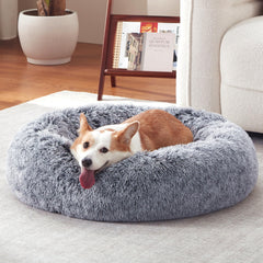 Warmrest Donut lit chien gris, confort enveloppant et design rond