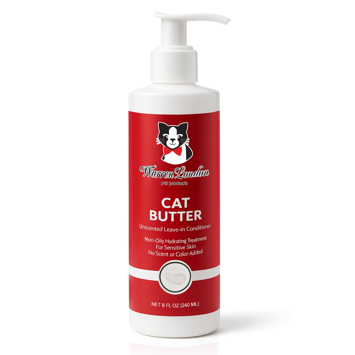 Beurre hydratant Warren London Cat – bouteille, hydrate profondément le pelage.