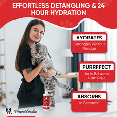 Beurre hydratant Warren London Cat – pelage brillant et doux après utilisation.