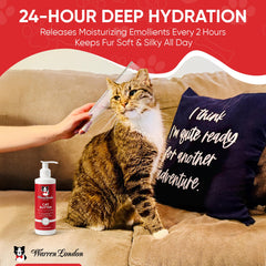 Beurre hydratant Warren London Cat – démonstration sur poil, démêlage facilité.