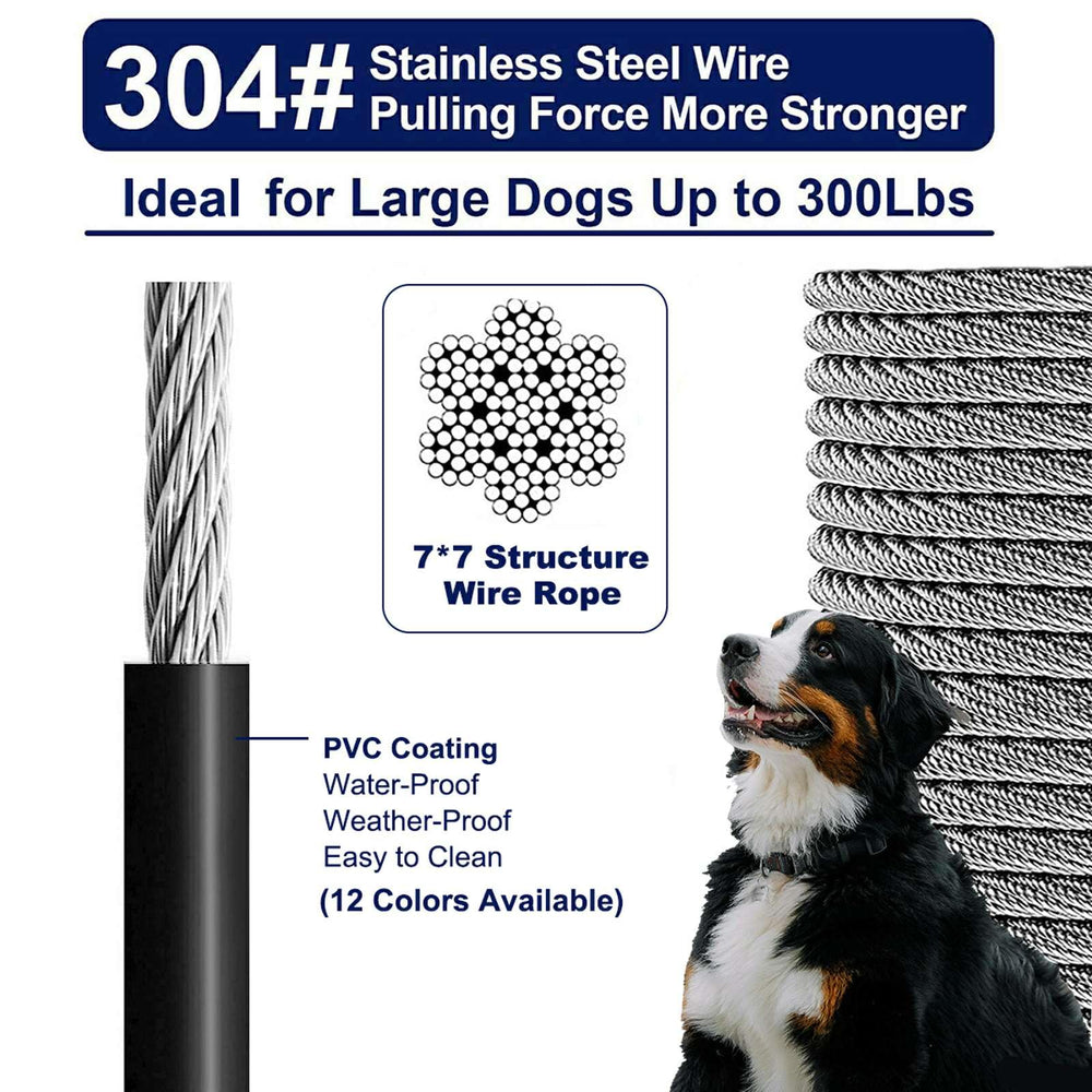 WATFOON câble-attache-chien – boucle 360 degrés rotative pour mouvement fluide.
