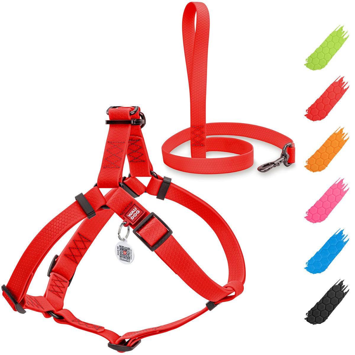 Harnais WAUDOG imperméable prêt pour des balades sous la pluie.