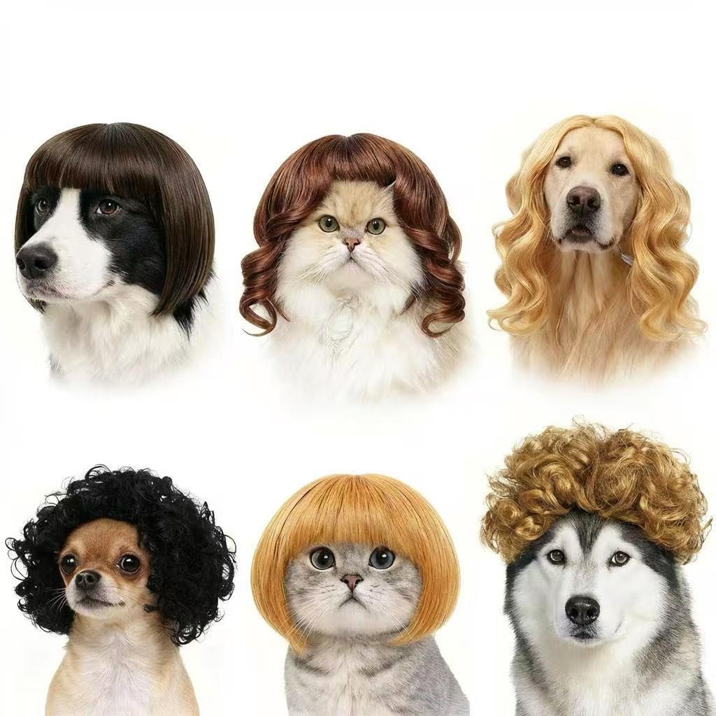 Perruque WCCDXGP style longues-ondes pour cosplay félin et chien