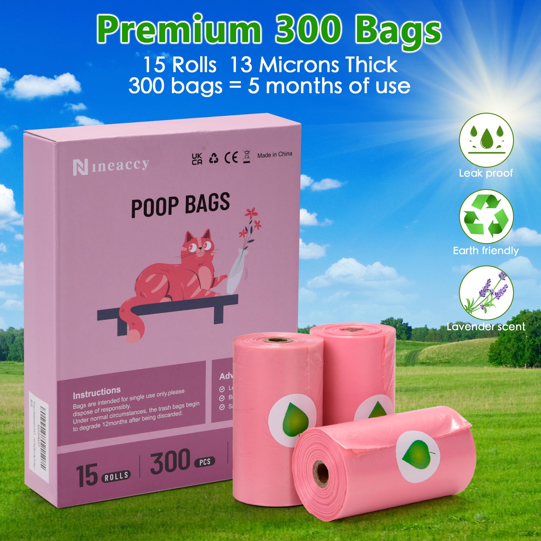 Sacs compostables à base d'amidon de maïs WDFAACK, respectueux de l'environnement et fiables.