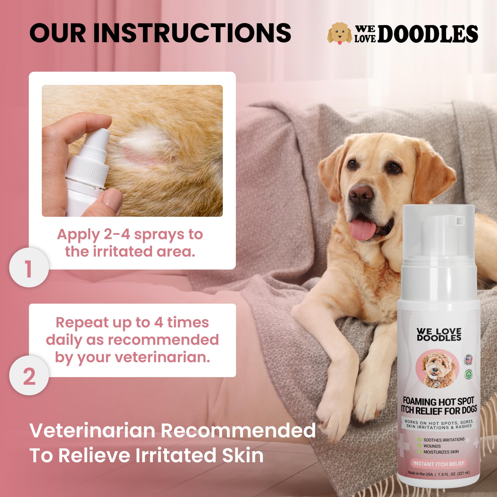 We Love Doodles Hydratation Peau Sensible Chien: peau calme et pelage confortable.