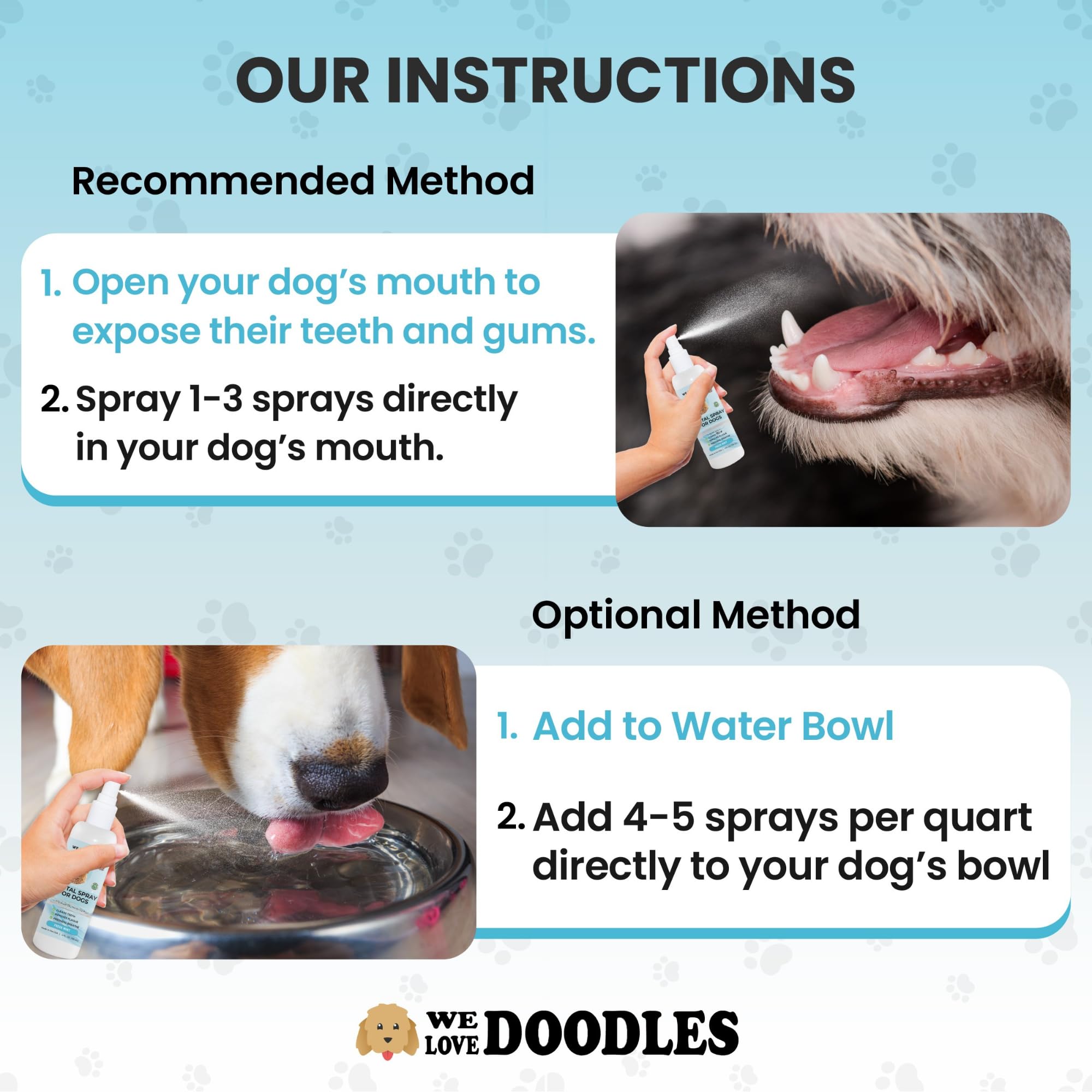 Ingrédients organiques We Love Doodles – spray dentaire pour bouche saine