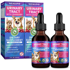 WEALLIN Bouteille canneberge pour chats et chiens, soutien urinaire quotidien.