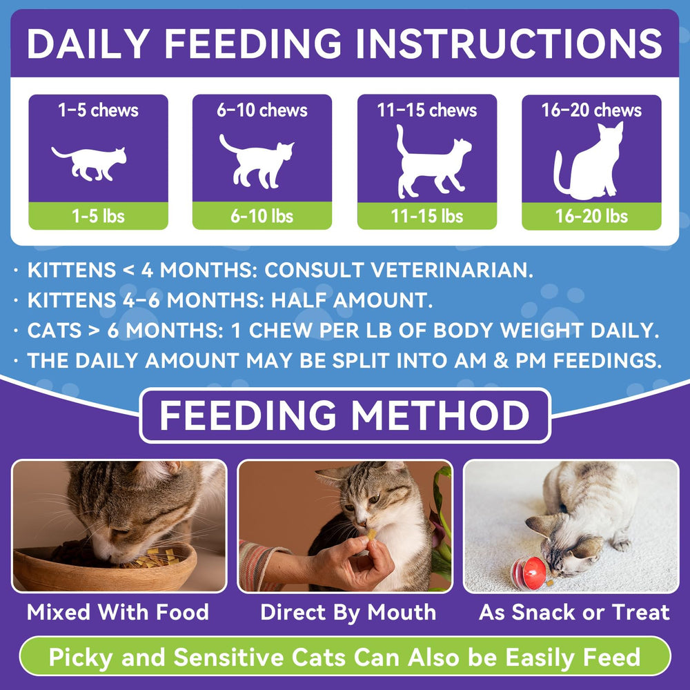 WEALLIN contenu 500 bouchées, valeur durable pour chats de tous âges.