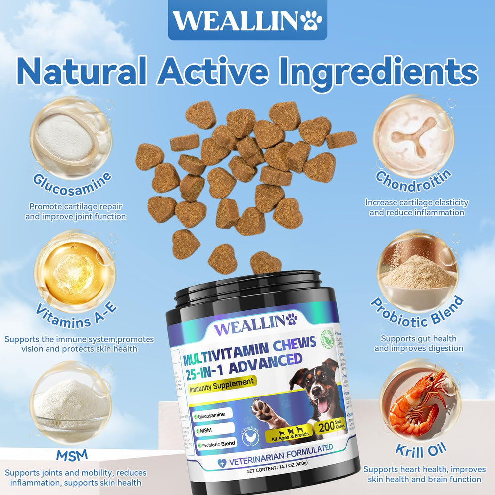 WEALLIN huile krill : formule riche en oméga pour peau et pelage sains.