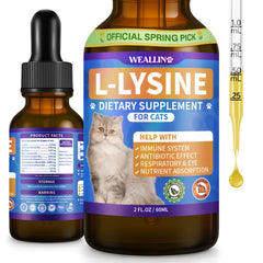 WEALLIN L-lysine: gouttes en bouteille pour un soutien immunitaire doux.