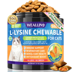 WEALLIN L-Lysine pour chats – cœur de krill, soutien immunitaire potentiel.