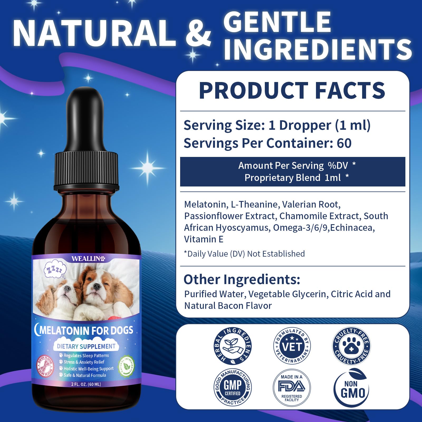 WEALLIN Mélatonine pour chien - chien calme sur le canapé
