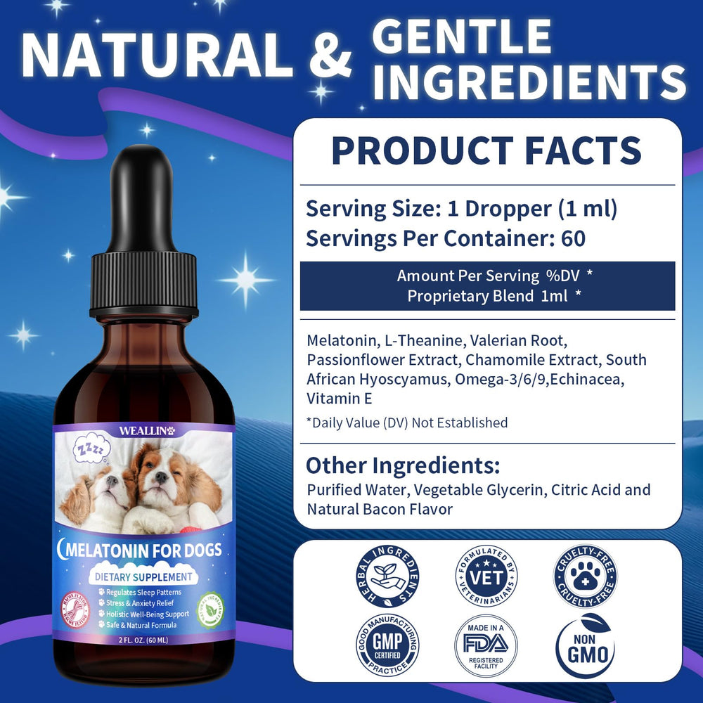 WEALLIN Mélatonine pour chien - chien calme sur le canapé