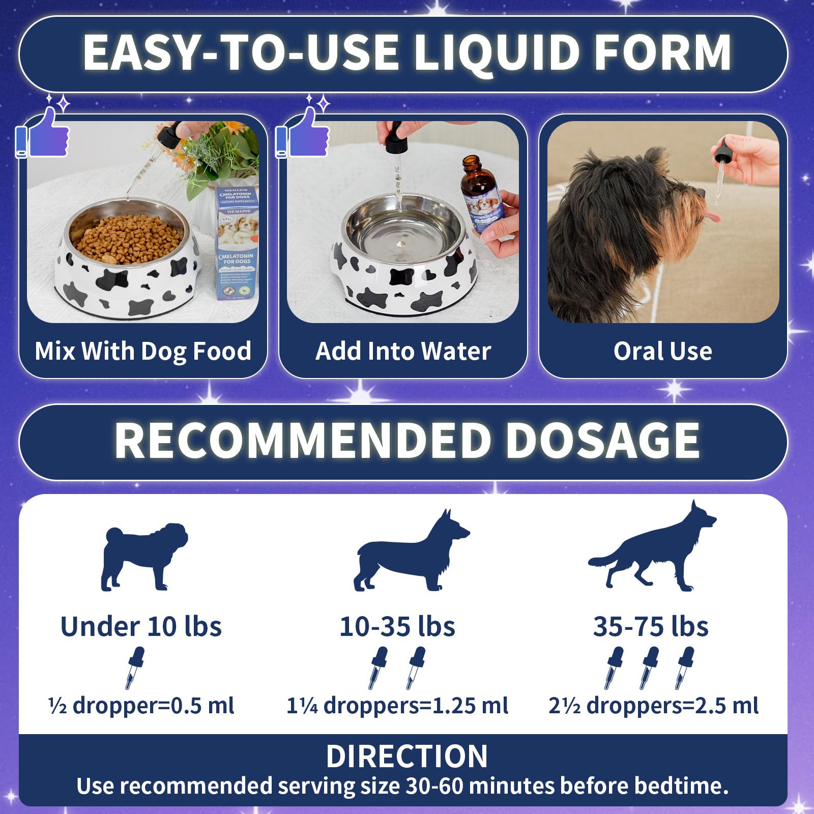 WEALLIN Mélatonine pour chien - emballage clair et informations produit