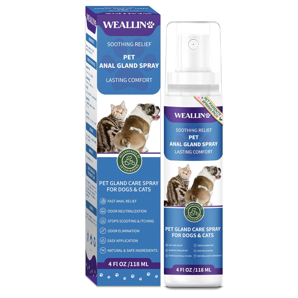 WEALLIN vaporisateur pour glandes annales, flacon visible, soulagement apaisant.