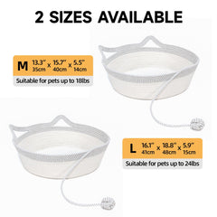 WEAVELYRICS Lit pliable en corde coton, rangement simple et rapide.