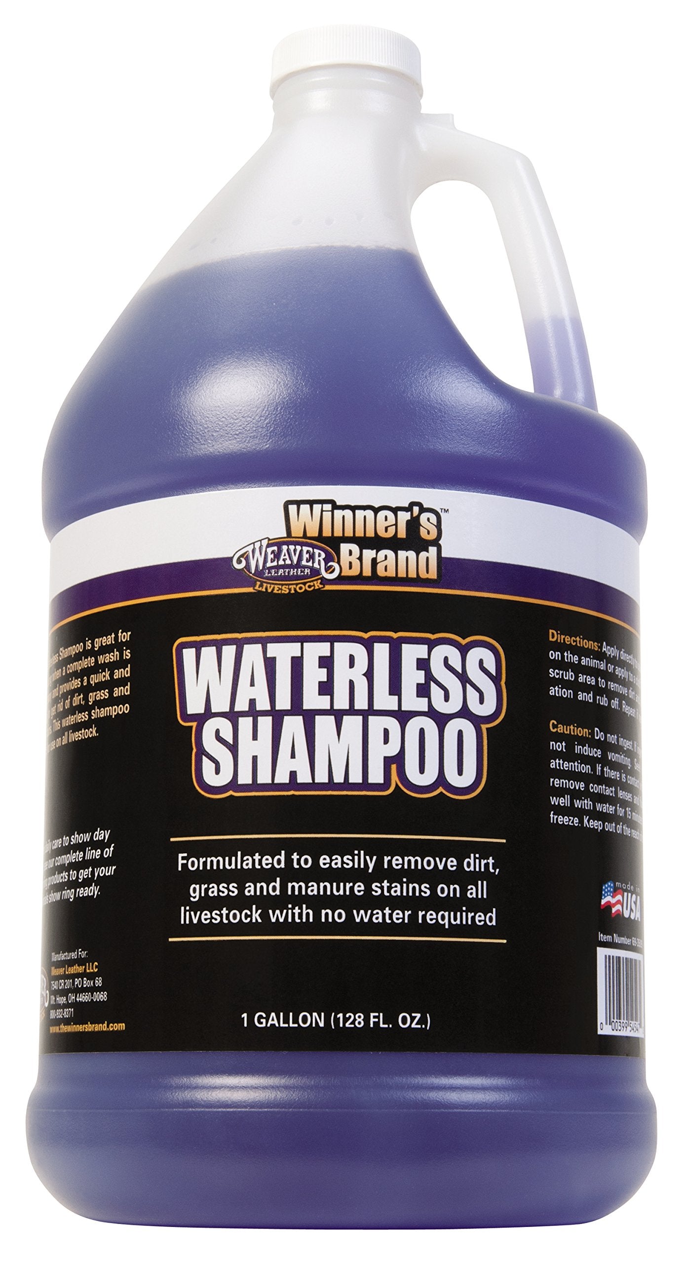 Weaver Leather Livestock Waterless Shampoo Violet – entretien rapide sans eau pour tout le bétail