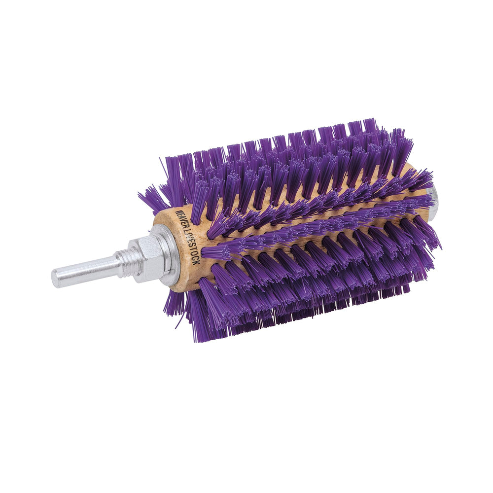 Weaver Leather Mini Roto Brush avec poignée bois pour démêler et définir le poil.