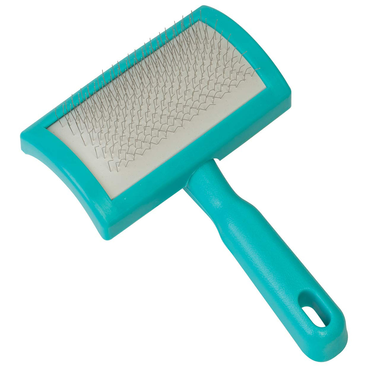 Brosse auto-nettoyante Weaver Livestock bleu-vert démêlant le poil des pattes des ovins et augmentant le volume
