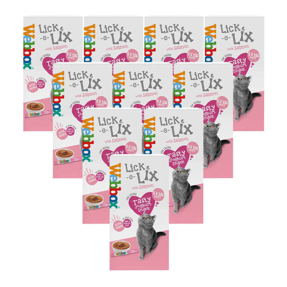 Webbox Cats Delight Lick-e-Lix Saumon peut être utilisé comme outil ludique lors des sessions jeu.