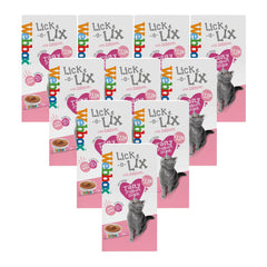 Webbox Cats Delight Lick-e-Lix Saumon peut être utilisé comme outil ludique lors des sessions jeu.