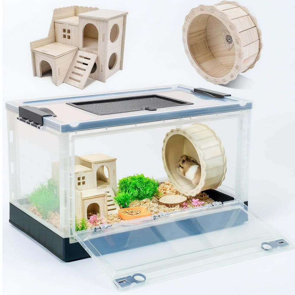 Cage Wedoelsim hamster portable pliable avec roues facilitant le déplacement