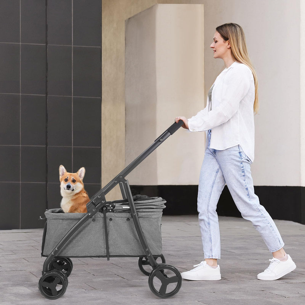 Poussette Wedyvko pour chien à 4 roues adaptée à tout terrain