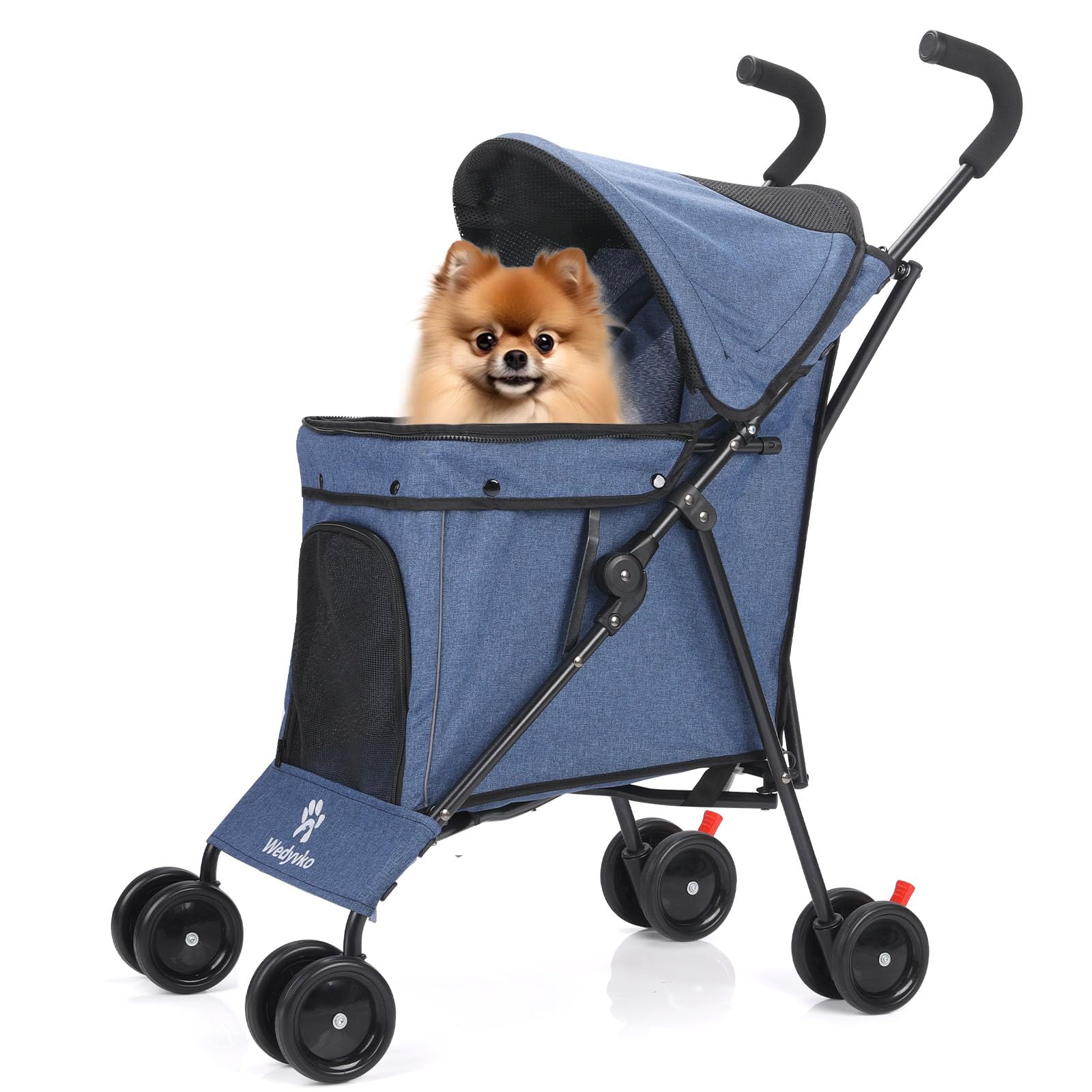 Poussette voyage Wedyvko pour animaux bleu marine, transport sûr jusqu’à 15 kg.