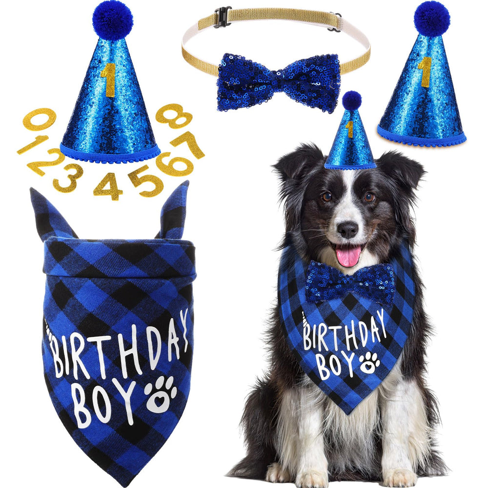 Bandana anniversaire Weewooday élégant pour chien, prêt pour les photos