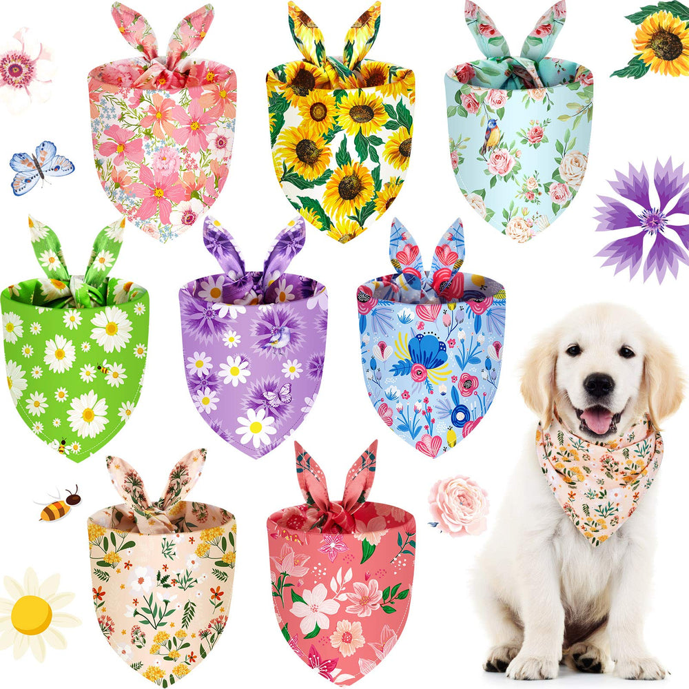 Bandana Weewooday pour chien fleurs, accessoire chic pour promenades et photos.