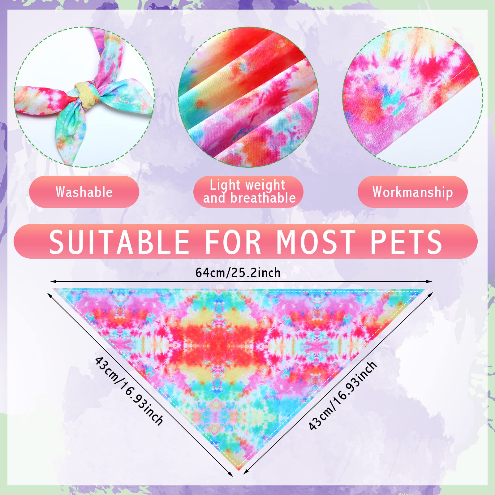 Bandana Weewooday motif marbré, taille adaptée et maintien souple pour chiens.
