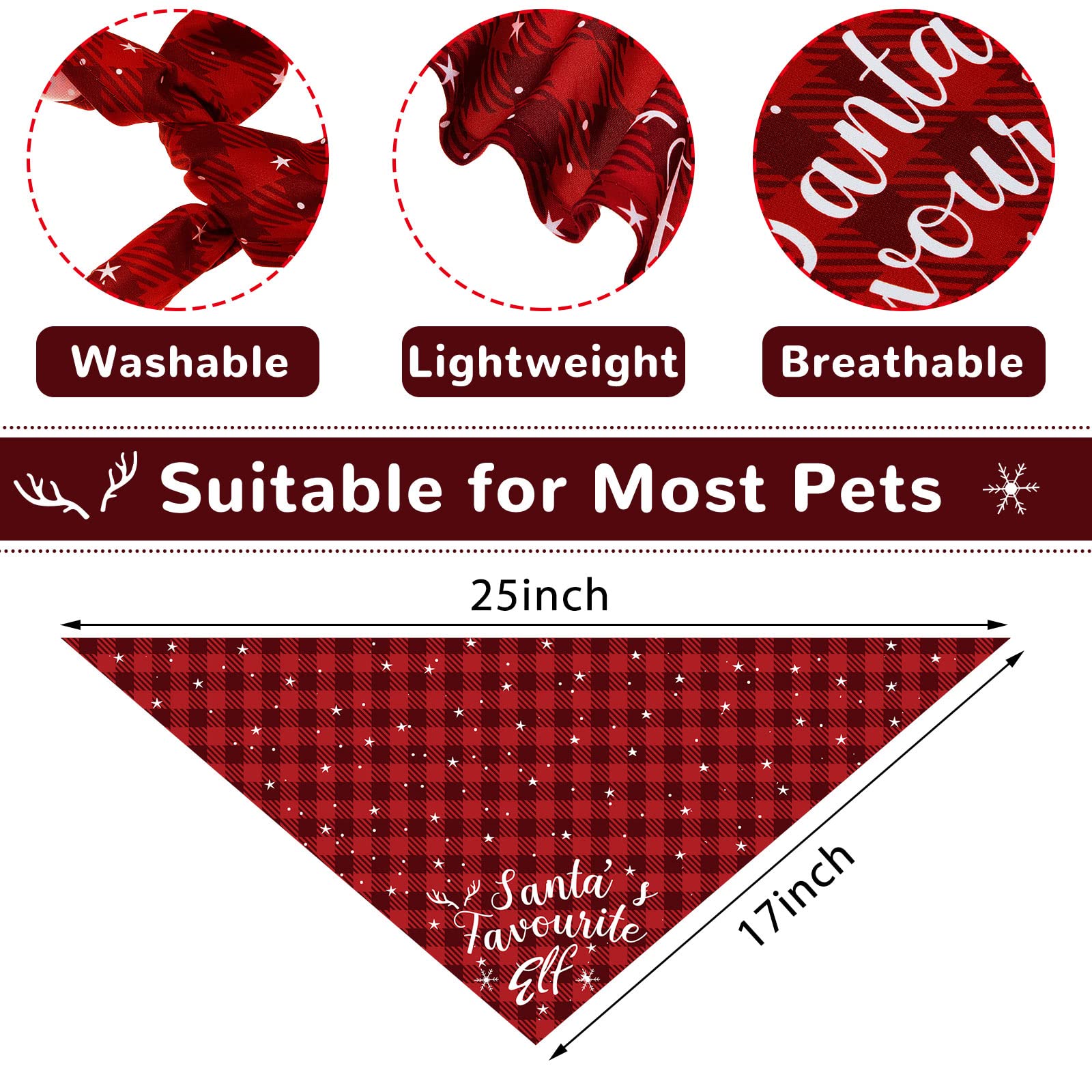 Weewooday bandana chien Noël, style festif réutilisable pour fêtes.