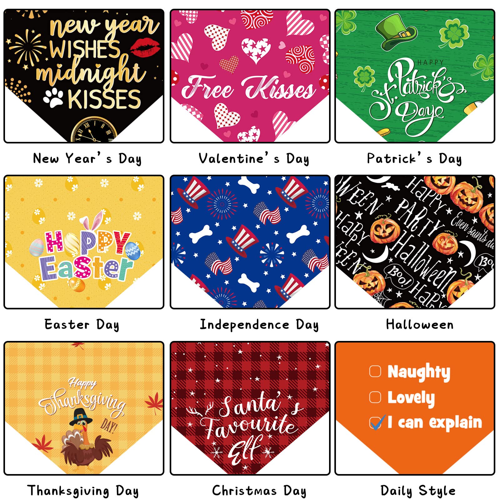 Weewooday bandana chien Nouvel An, ajout chic pour célébrations et balades.