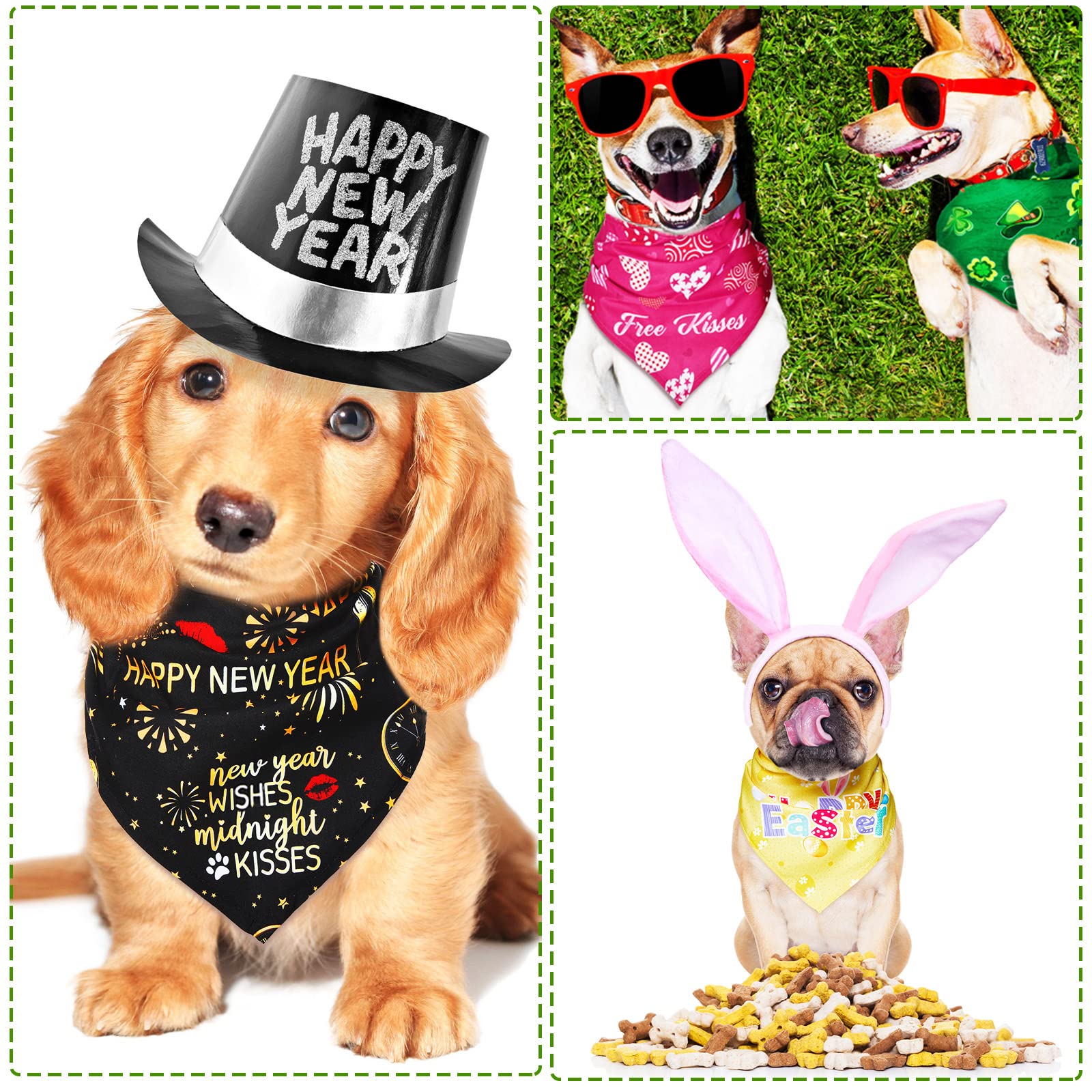 Weewooday bandana chien Pâques, motif joyeux pour photos printanières.