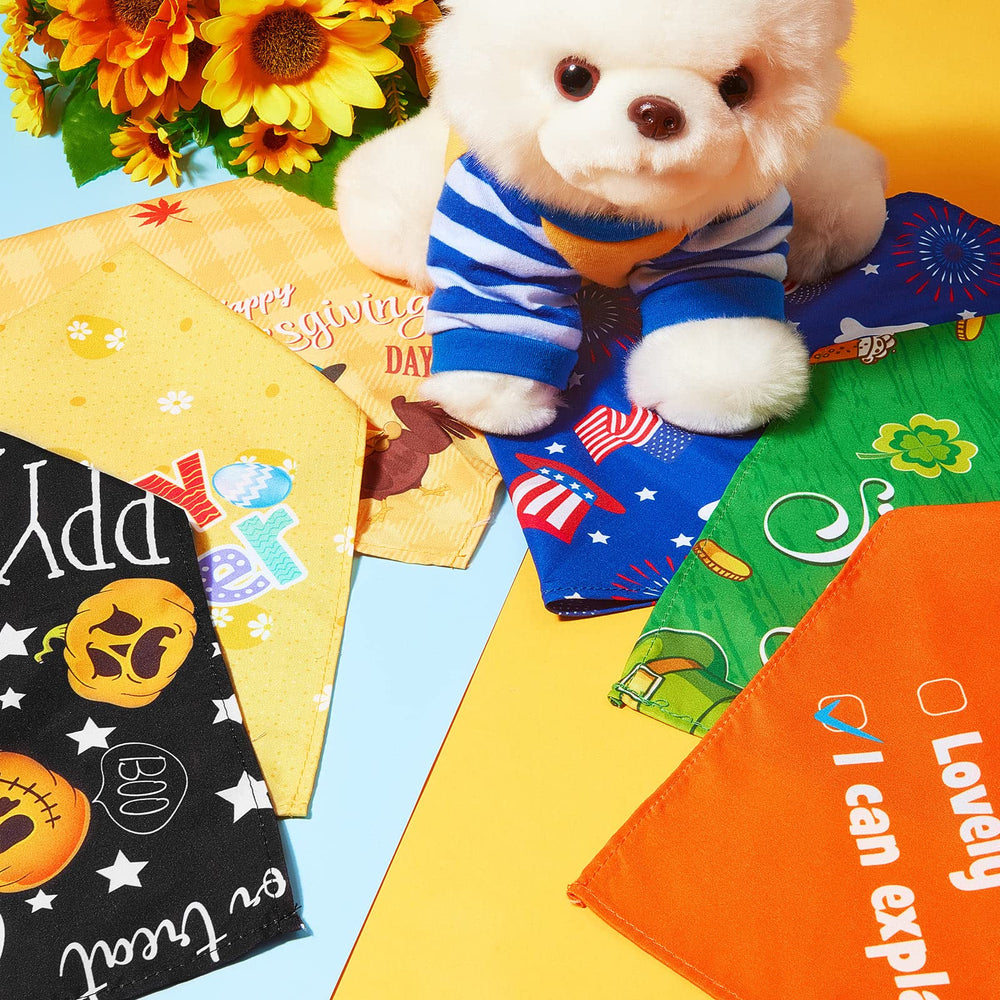 Weewooday bandana chien Saint-Patrick, couleur vive pour fêtes.