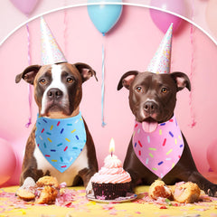 Bandanas Weewooday avec motif confetti glace bleu et rose pour photo.