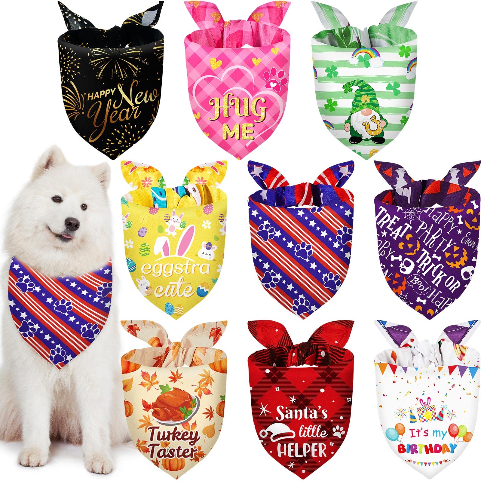 Weewooday bandanas chien ensemble fêtes, look festif prêt pour les sorties.