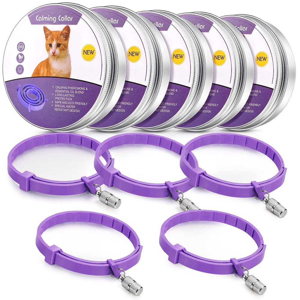 Weewooday collier calmant chat violet — ensemble de 5 pour apaiser le stress potentiel