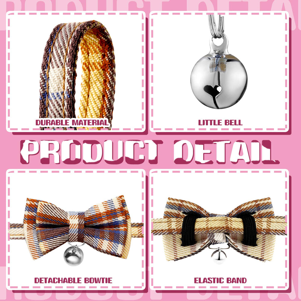 Weewooday collier chat cloche plaid, permet de repérer facilement votre animal.