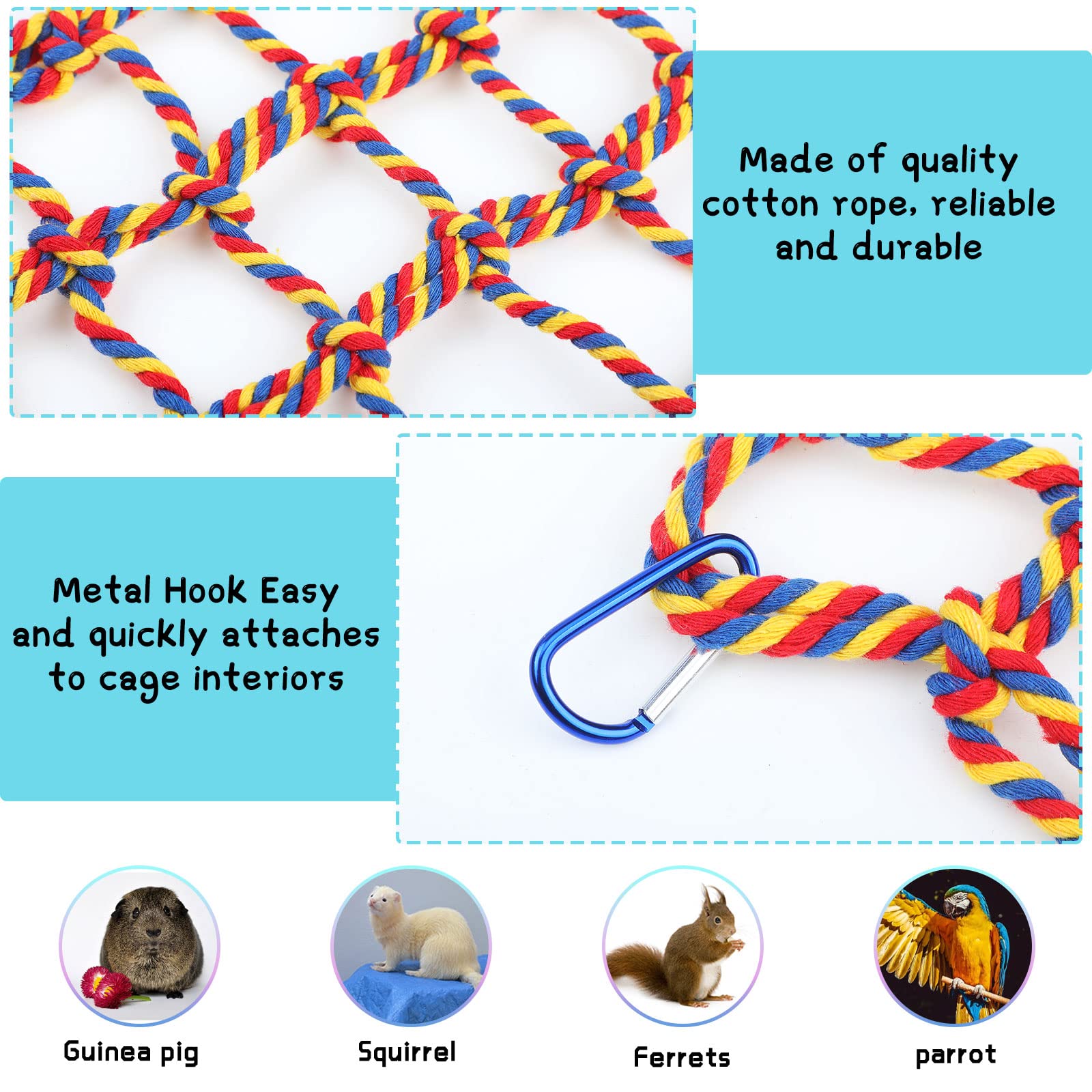 Weewooday crochets inoxydables, fixation fiable pour cage et utilisation longue durée.