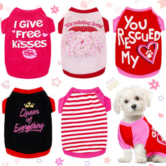 Ensemble Weewooday de 5 chemises pour chien femelle, parfait pour varier le look.