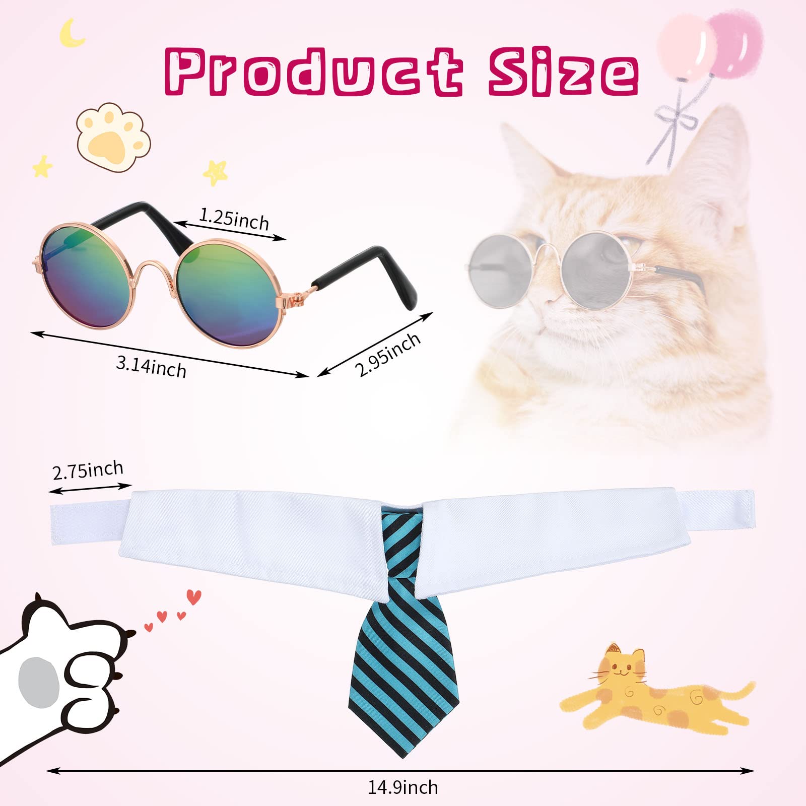 Weewooday lunettes chat, bandoulière anti-glisse pour port sûr.