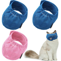 Weewooday museau chat maille nylon bleu pour toilettage sûr