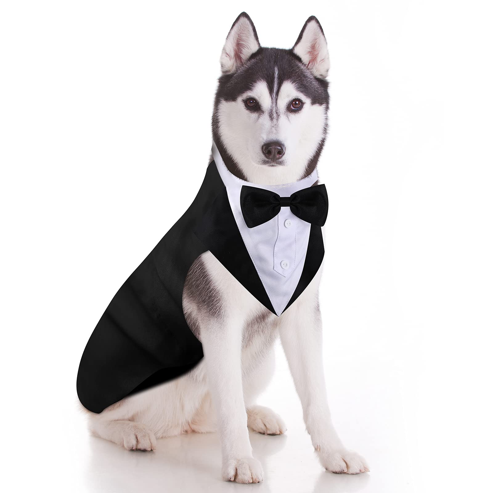 Weewooday smoking pour chien avec noeud papillon, élégant pour mariage.