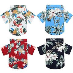 Weewooday t-shirt chien hawaïen fleurs colorées, tenue estivale légère.