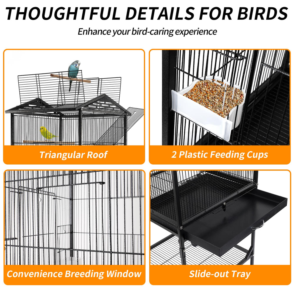 WeGear cage oiseaux top ouvert, accès facile pour nettoyage et nourrissage.